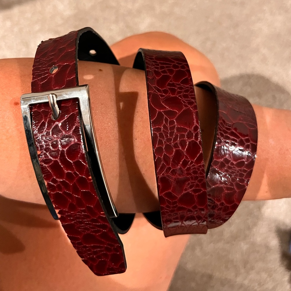 Red pleather belt